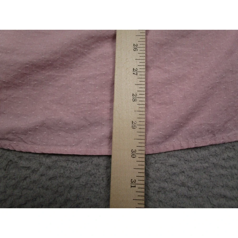 Banana Republic Shirt Mens Large Pink Geometric Soft‎ Wash Button Up Pockets